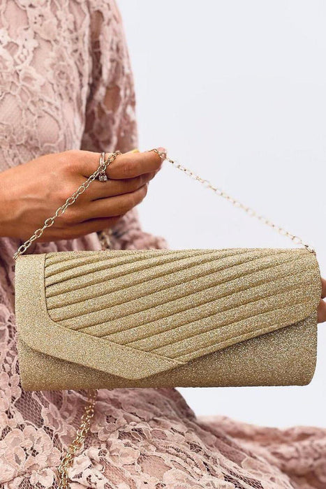 Iridescent Glamour Envelope Clutch with Versatile Chain Strap - Inello