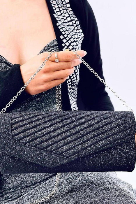 Radiant Iridescent Evening Clutch with Convertible Chain Strap