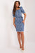 Embroidered Summer Cotton Dress with Ruffled Sleeves and Waist Tie