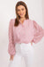 Elegant Long Sleeve Button-Down Blouse with Stand-Up Collar