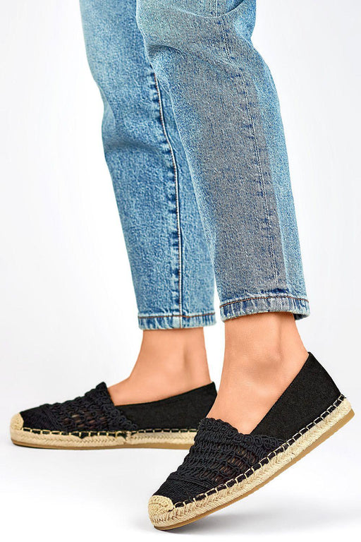 Primo Black Textile Espadrille Slip-On Shoes for Summer