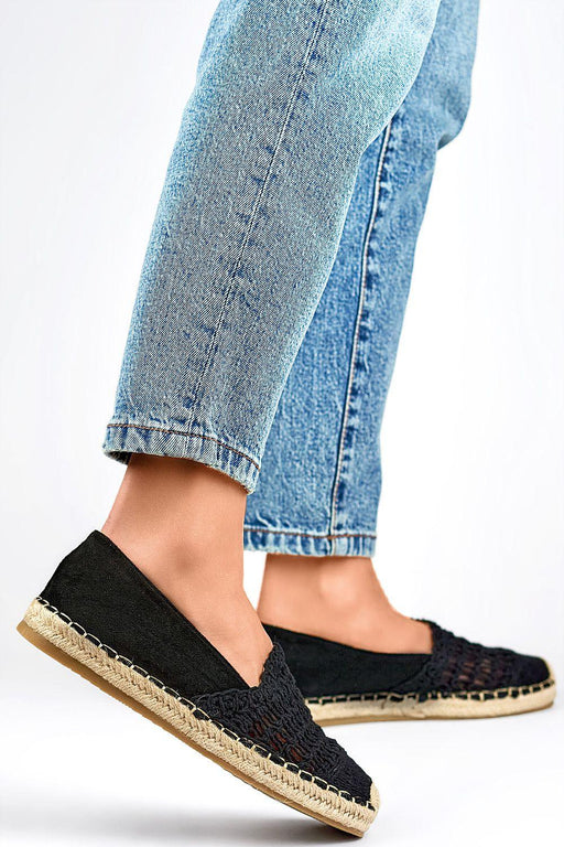 Primo Black Textile Espadrille Slip-On Shoes for Summer