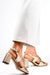 Golden Elegance Eco Leather Heel Sandals