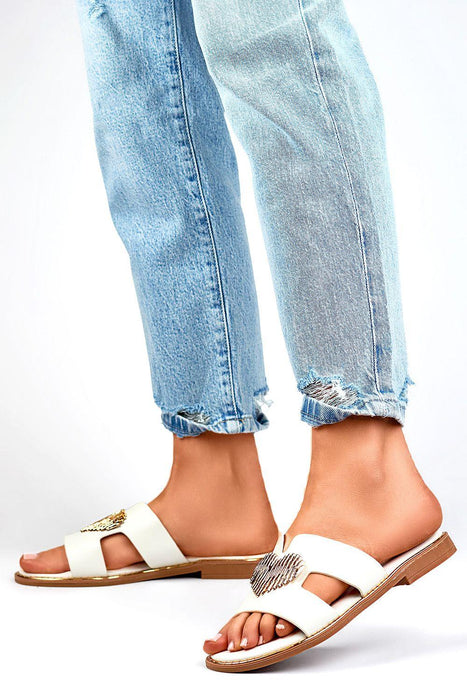 Chic Heart Embellished Sandals