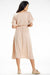 Elegant Midi Dress with Flared Silhouette and Kimono Sleeves