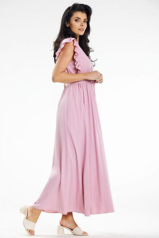 Elegant Summer Envelope Maxi Dress with Ruffled Details