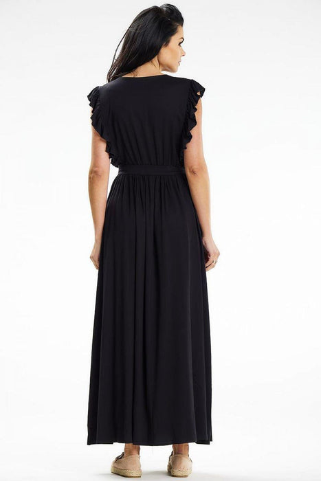 Elegant Summer Envelope Maxi Dress with Ruffled Details