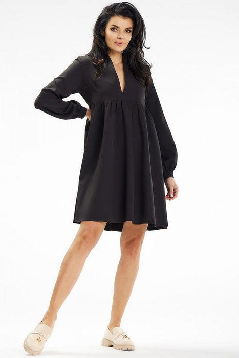 Chic Elegance: Stand-Up Collar Mini Dress for Any Occasion