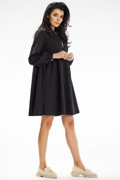 Chic Elegance: Stand-Up Collar Mini Dress for Any Occasion