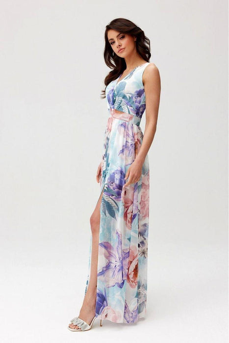 Chic Back-Cut Chiffon Maxi Dress for Special Occasions