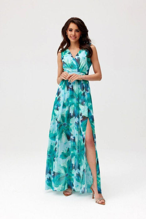 Chic Back-Cut Chiffon Maxi Dress for Special Occasions