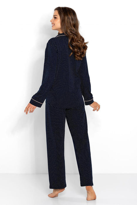 Chic Navy Dot Sleepwear Ensemble