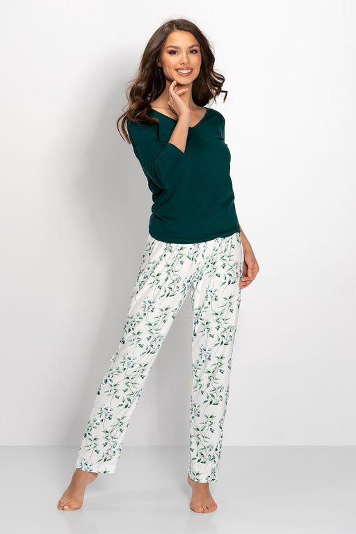 Elegant Floral Viscose Pajama Ensemble