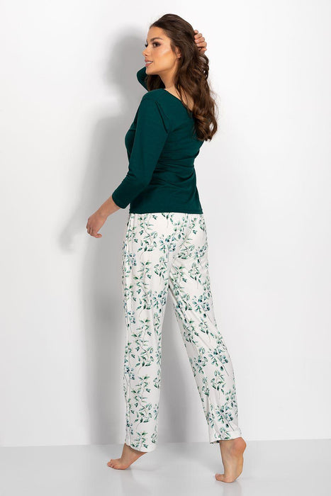 Elegant Floral Viscose Pajama Ensemble