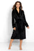 Elegant Women's Polyester Loungewear Bathrobe with Stylish Tie Belt