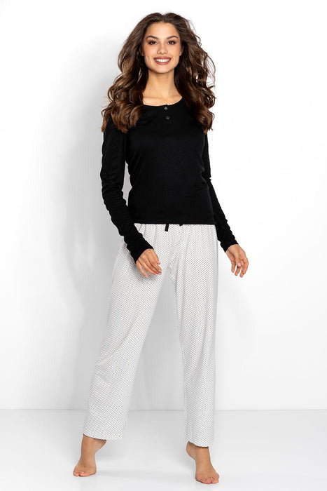 Chic Black and Ecru Women's Lounge Set