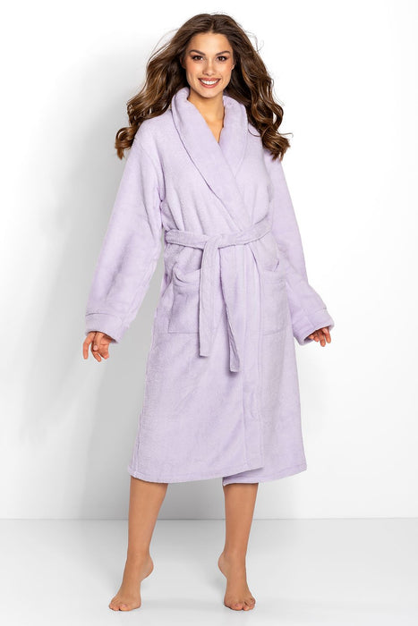 Chic Paloma Lavender Luxury Bathrobe with Elegant Accents