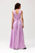 Satin Maxi Dress with Rose Detail and Elegant Silhouette