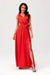 Satin Maxi Dress with Rose Detail and Elegant Silhouette