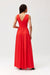 Satin Maxi Dress with Rose Detail and Elegant Silhouette