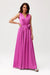 Satin Maxi Dress with Rose Detail and Elegant Silhouette