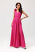 Satin Maxi Dress with Rose Detail and Elegant Silhouette