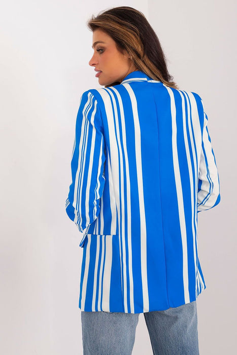 Chic Spring Striped Blazer with Stylish 3/4 Sleeves