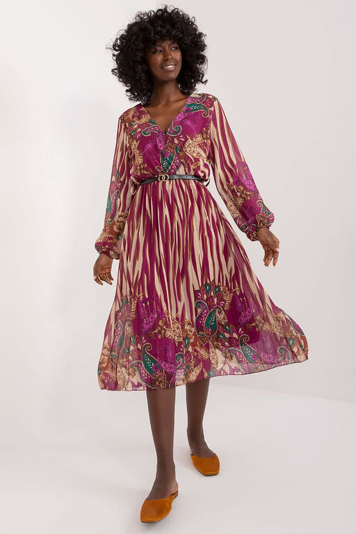 Chic Italian Midi Dress with Colorful Floral Print