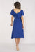 Chic Midi Dress with Ruffled Neckline and Adjustable Waist