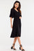 Elegant Viscose Day Dress with Flared Hem