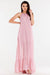 Chic Ruffle Trim Chiffon Maxi Dress