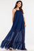 Chic Ruffle Trim Chiffon Maxi Dress