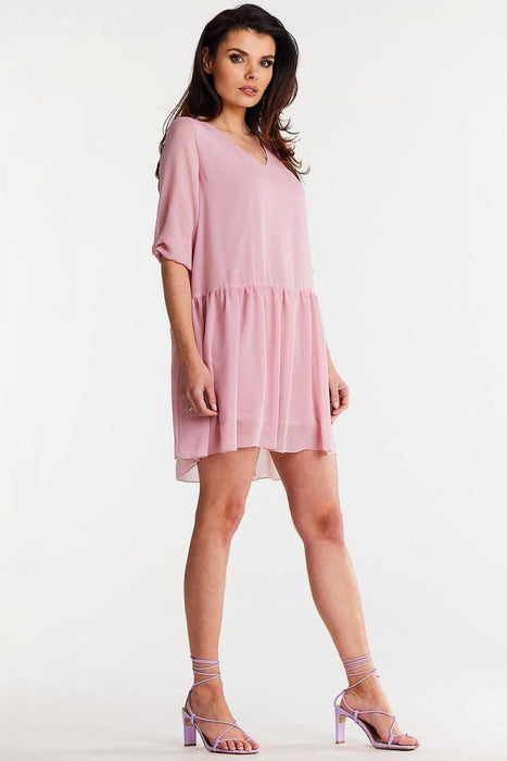 Chic Chiffon Ruffle Daydress Awama