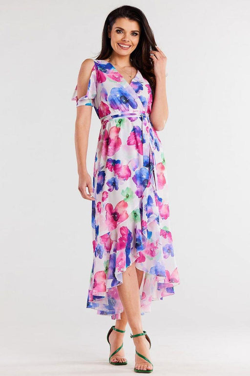 Chic Asymmetrical Ruffle Chiffon Dress