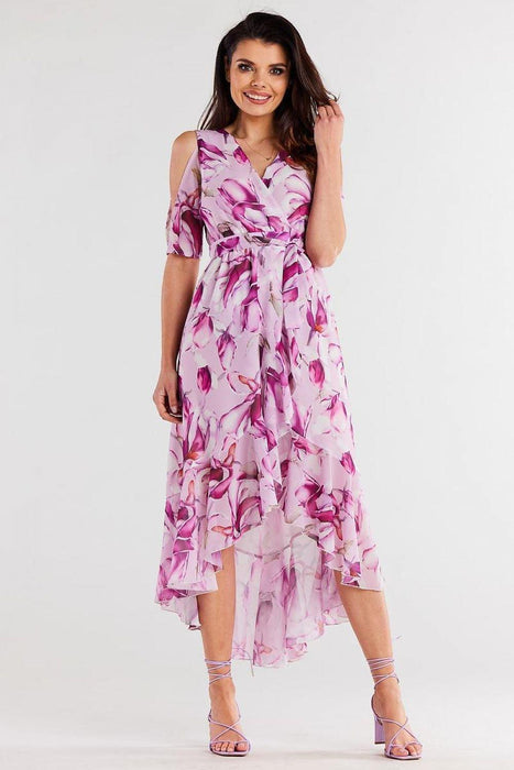 Chic Asymmetrical Ruffle Chiffon Dress