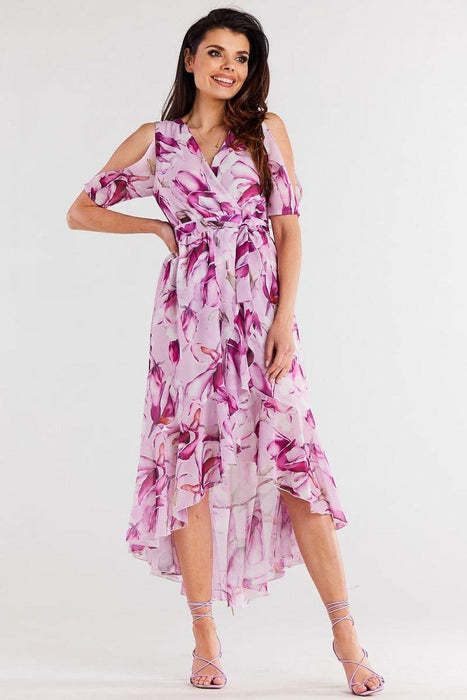 Chic Asymmetrical Ruffle Chiffon Dress