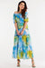 Chic Chiffon Long Dress with Flutter Sleeves & Elastic Waistband