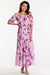 Chic Chiffon Long Dress with Flutter Sleeves & Elastic Waistband