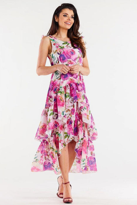 Ruffled Chiffon Daytime Elegance Dress