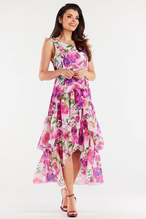 Ruffled Chiffon Daytime Elegance Dress