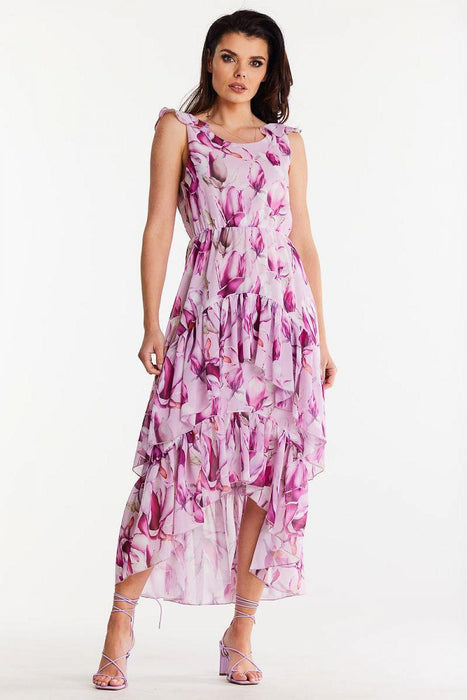 Ruffled Chiffon Daytime Elegance Dress