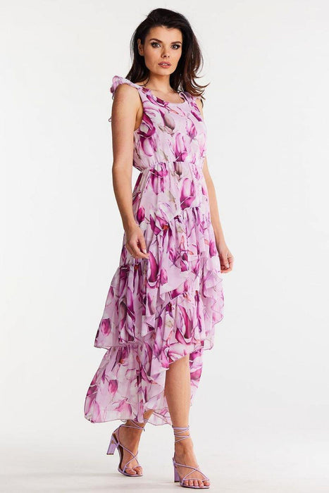 Ruffled Chiffon Daytime Elegance Dress