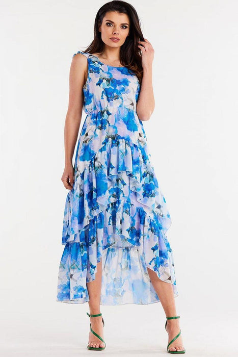 Ruffled Chiffon Daytime Elegance Dress