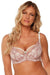 Elegant Pink Lace Underwire Bra with Tulle Accents and Stylish Straps