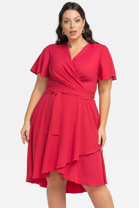 Dancing Delight: Karko Wrap Dress for Plus Size Elegance