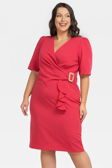 Chic Ruffled Plus Size Marga Pencil Dress