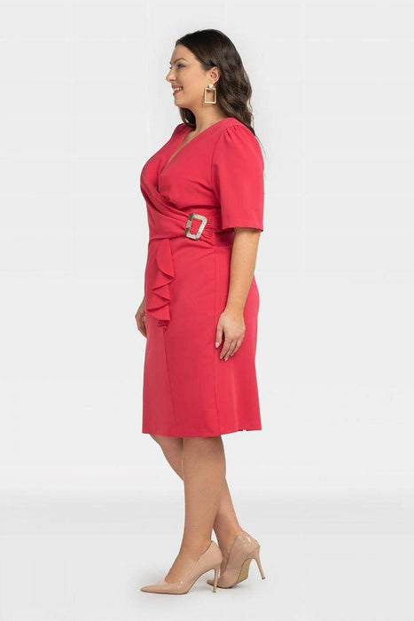 Chic Ruffled Plus Size Marga Pencil Dress