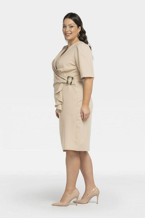 Chic Ruffled Plus Size Marga Pencil Dress