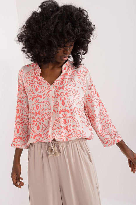 Vibrant Viscose Blouse with Elegant Decorative Button