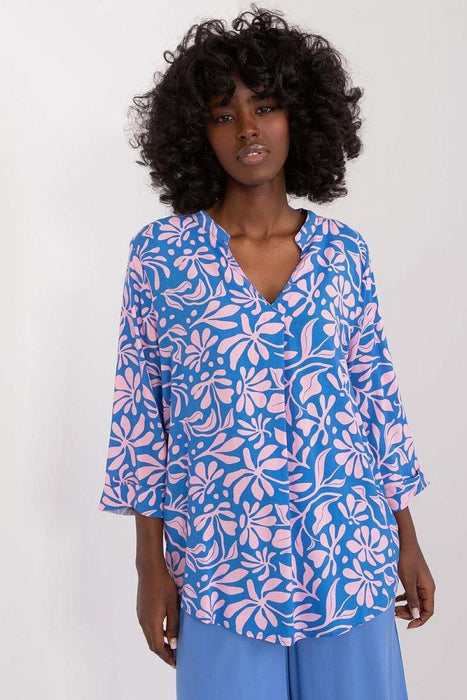 Vibrant Viscose Blouse with Elegant Decorative Button